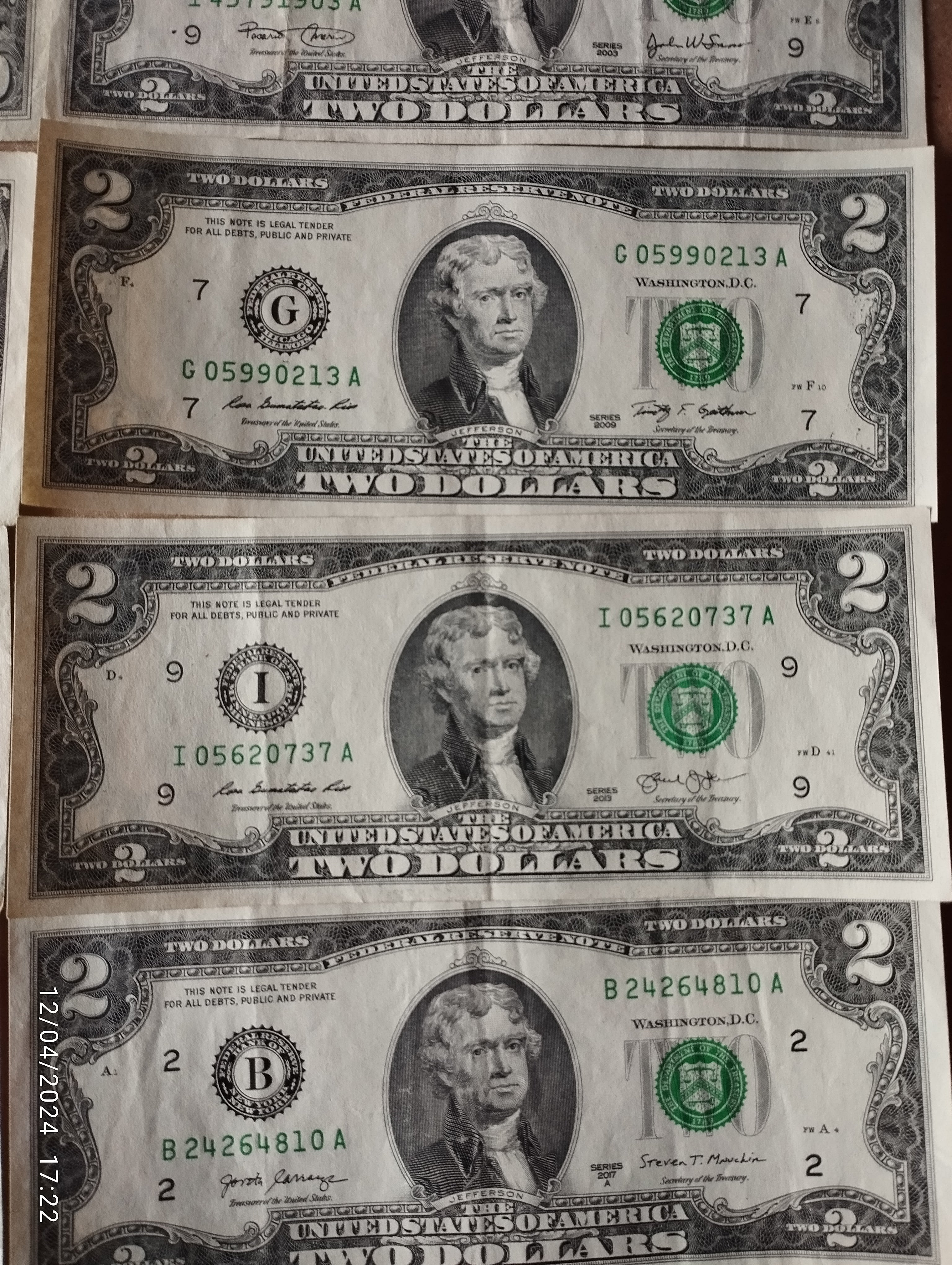 BILLETES AMERICANOS