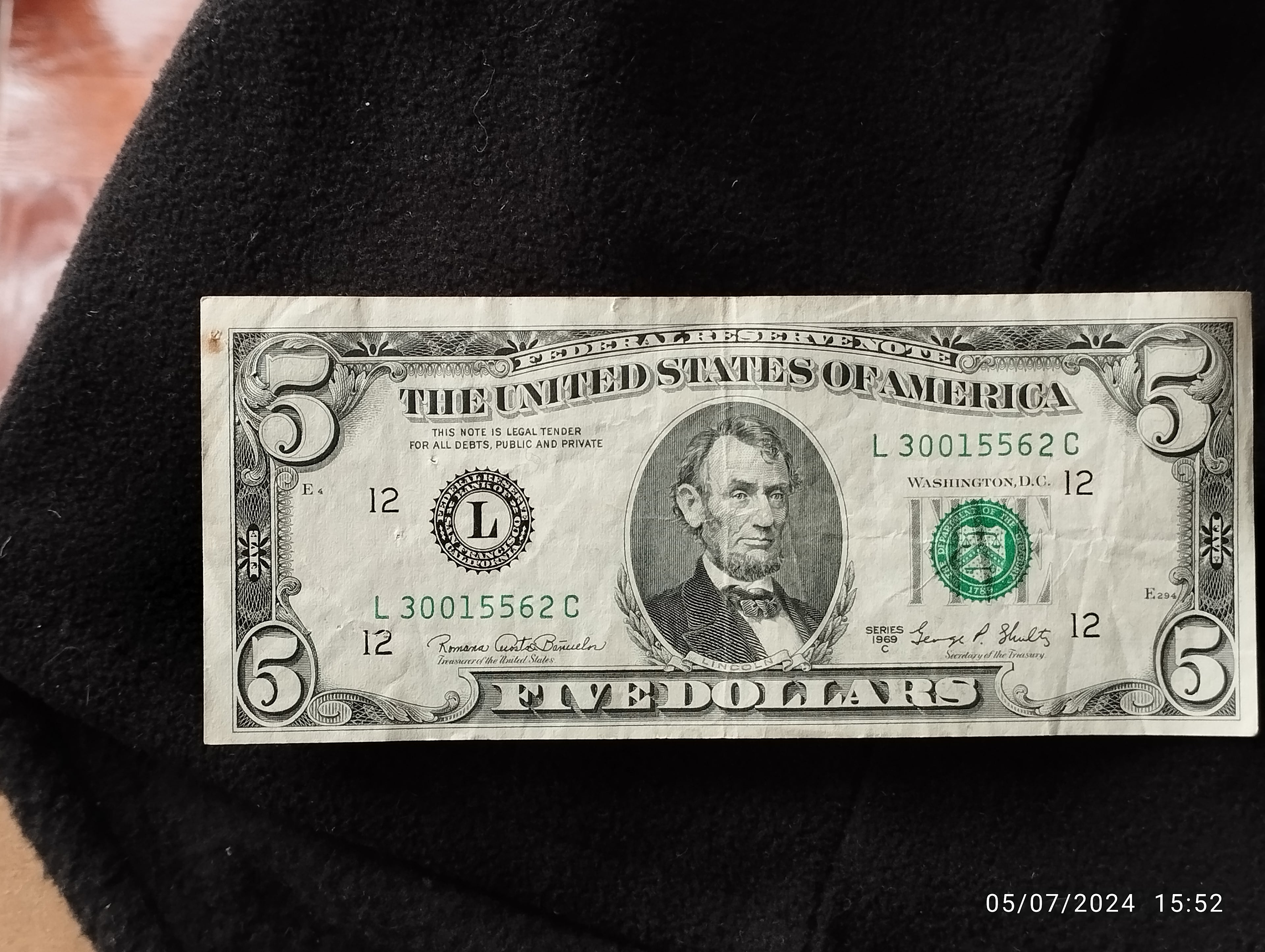 BILLETE DE DOLLAR AUTENTICO -m