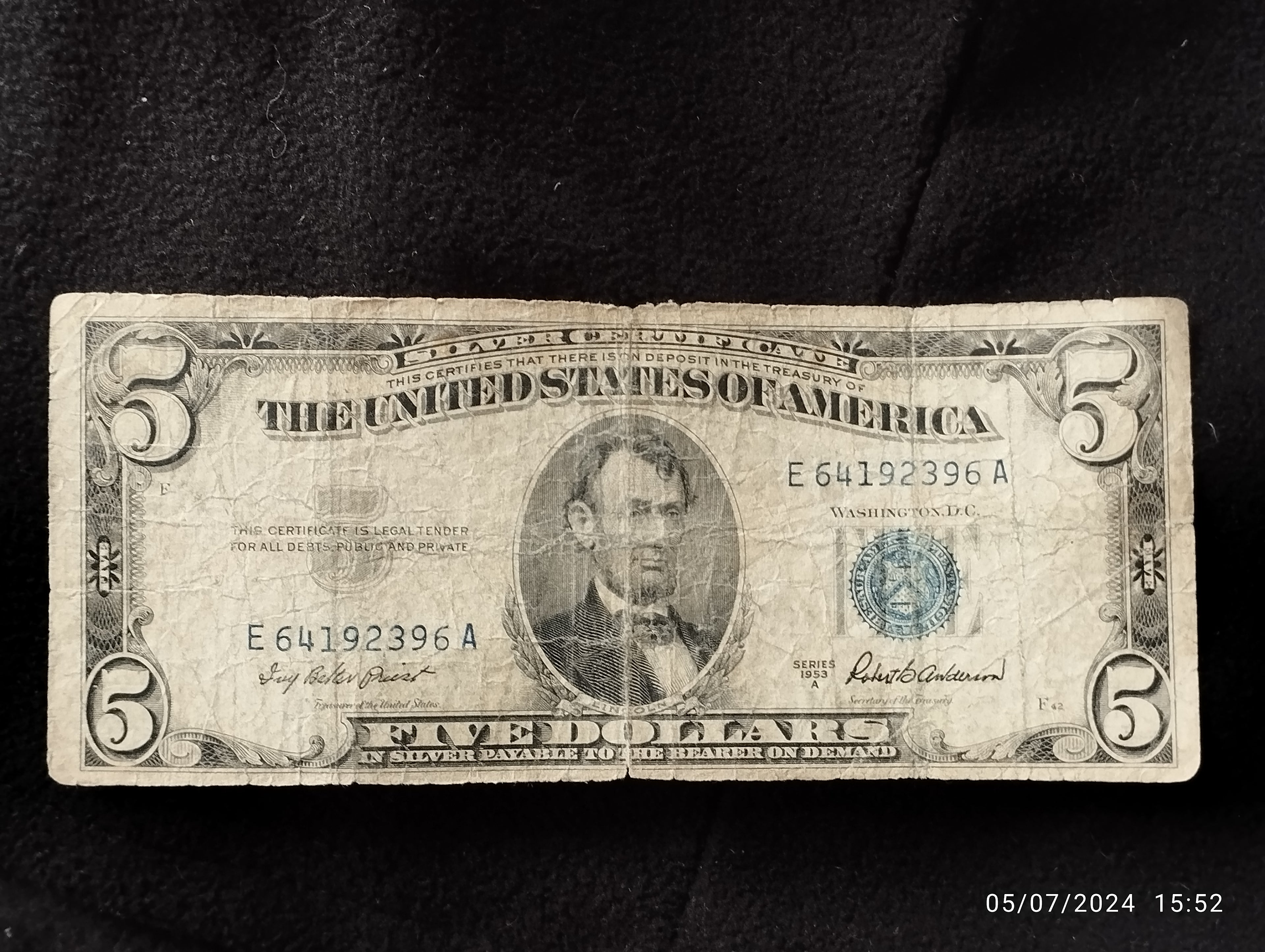 BILLETE DE DOLLAR AUTENTICO - o